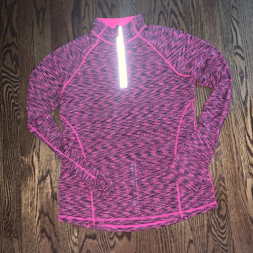 Pink and black sweat wicking quarter zip